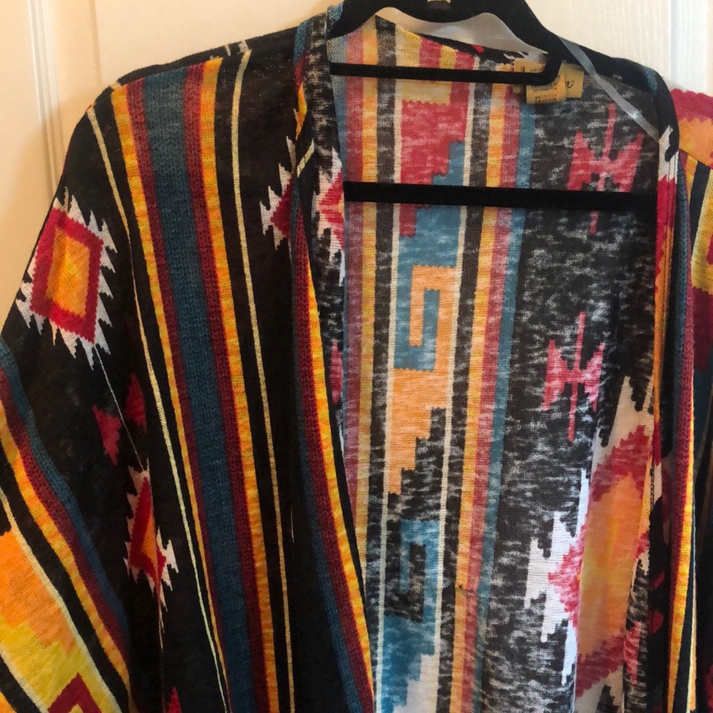 Western print kimono